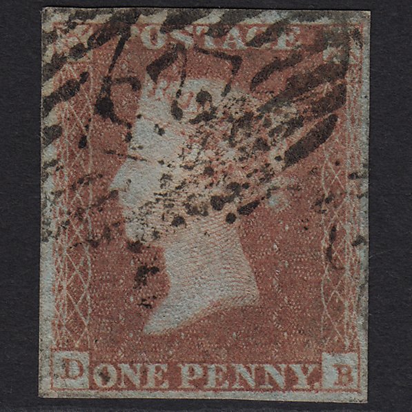 GB QV 1841 1d Red-brown (Plate 94) SG8-B1(1) DB GU London No.23 4 Margins