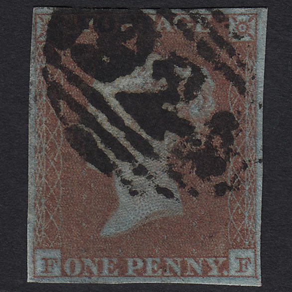 GB QV 1841 1d Very Blued (Plate 115) SG8a-B1(2) FF GU 4 Margins