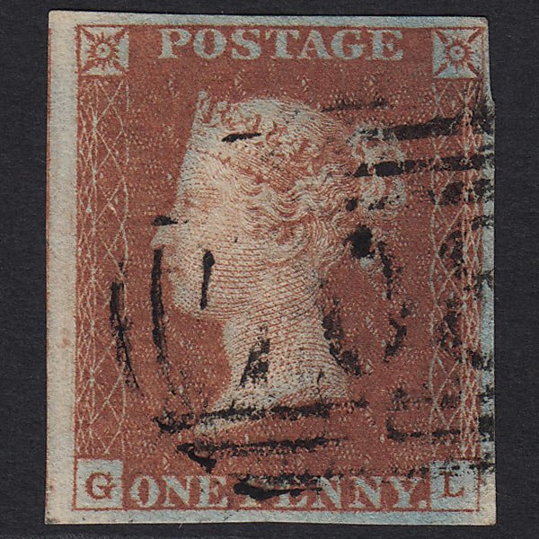 GB QV 1841 1d Red-brown SG8-B1(1) GL FU Shrewsbury 708 4M Imperf