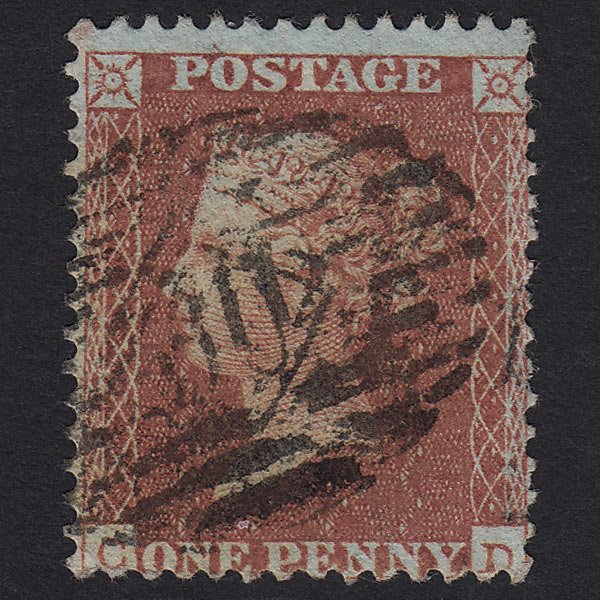 GB QV 1855 1d Red-brown (Plate 6) SG24-C3(1) CD GU London IS Cancel