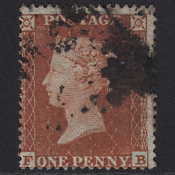 GB QV 1854 1d Red-brown (Plate 195) SG17-C1(1) FB GU