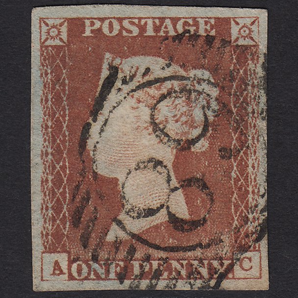 GB QV 1841 1d Red-brown SG8-B1(1) AC FU 4M Imperf London D&S 68