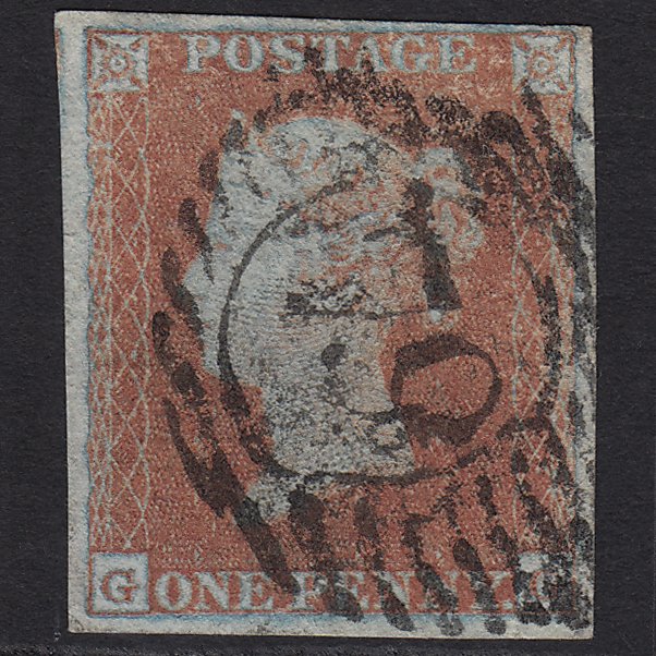 GB QV 1841 1d SG8a-B1(2) GG GU London D&S 79 4M Imperf Framed Reverse