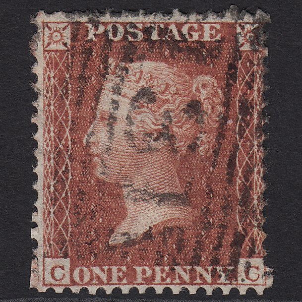 GB QV 1855 1d Red-brown (Plate 14) SG24-C3(1) CC FU Edinburgh 131