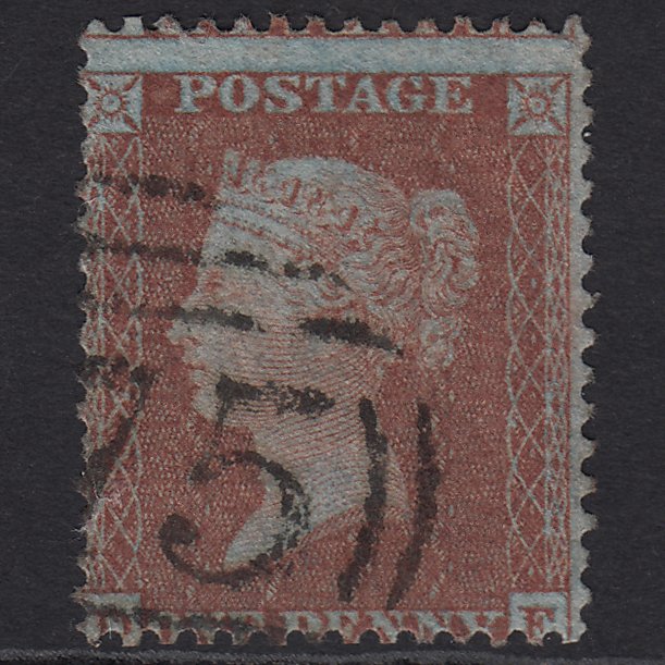 GB QV 1855 1d Red-brown (Plate 10) SGC6(1) DE FU Misperf