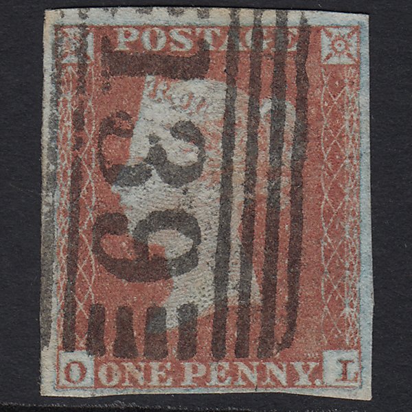 GB QV 1841 1d Red-brown (Plate 149) SG8-B2(1) OL FU 4M Imperf Falkirk 139