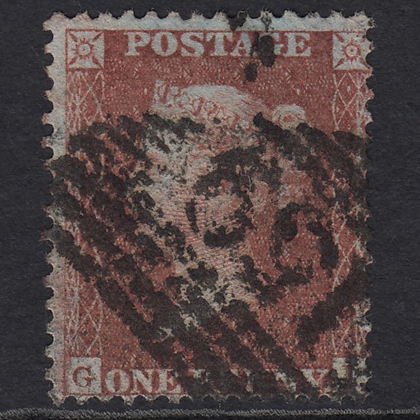 GB QV 1855 1d Red-brown (Plate 17) SGC6(1) GI GU Glasgow 159