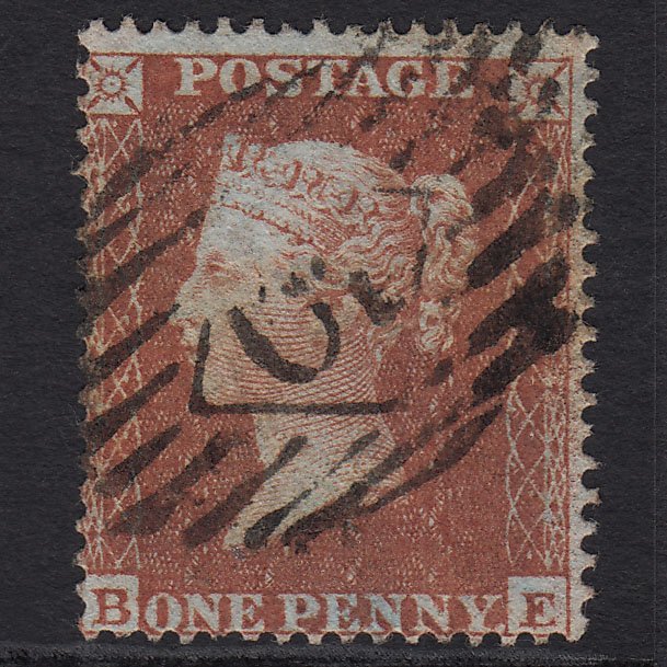 GB QV 1855 1d Red-brown (Plate 1) SG21-C4(1) BE FU London IS Cancel