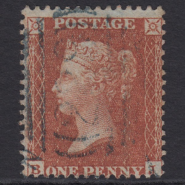 GB QV 1855 1d Red-brown (Plate 7) SG24-C3(1) BJ VFU Blue Crediton 229