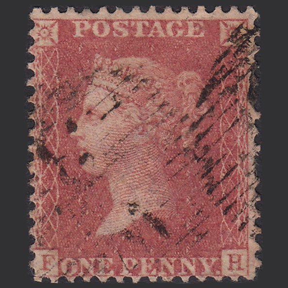 GB QV 1857 1d Rose-red (Plate 55) SG40-C10(1) FH FU London D&S W3