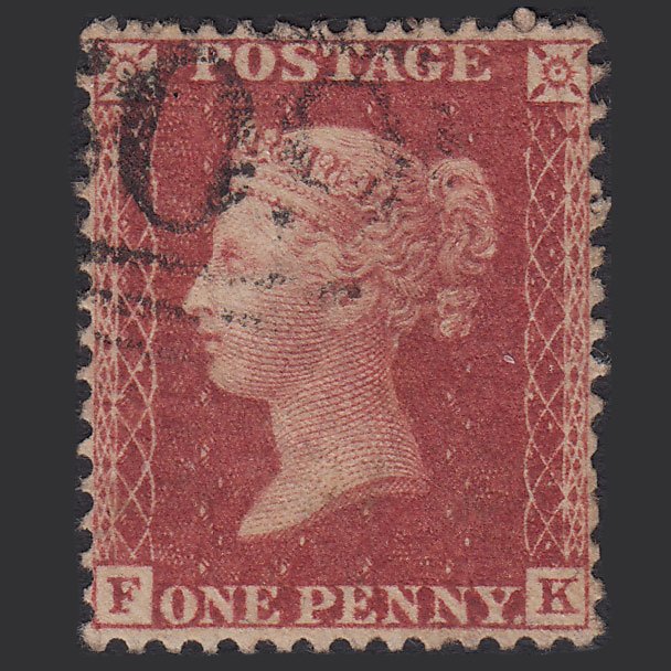 GB QV 1857 1d (Plate 59) SG40-C10(1) FK VFU Light Cancel Perfect Centring