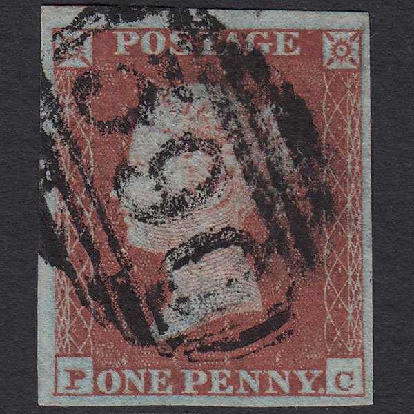 GB QV 1841 1d Red-brown (Plate 123) SG8-B2(1) PC FU 4M Hungerford 390