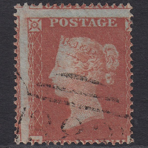 GB QV 1854 1d Red-brown SG17-C1(1) FU Hull 383 Spoon Large Misperf