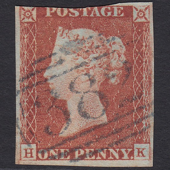 GB QV 1841 1d Red-brown (Plate 65) SG8-B1(1) HK GU 3m Blue Howden 382