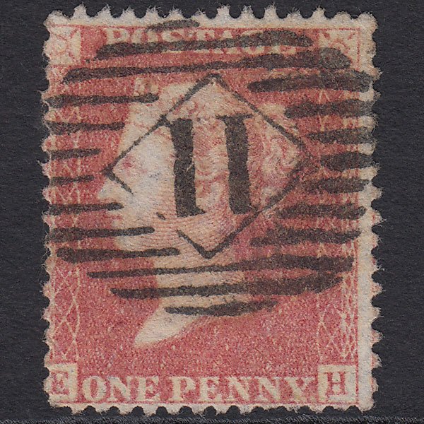 GB QV 1857 1d (Plate 43) SG40-C10(1) Constant Variety EH GU London IS 11
