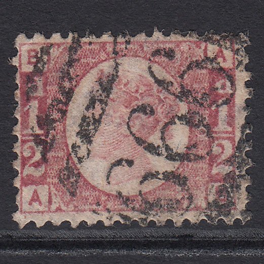GB QV 1870 1/2d Rose (Plate 20) SG49-G4 AB FU Ryde Iow 666