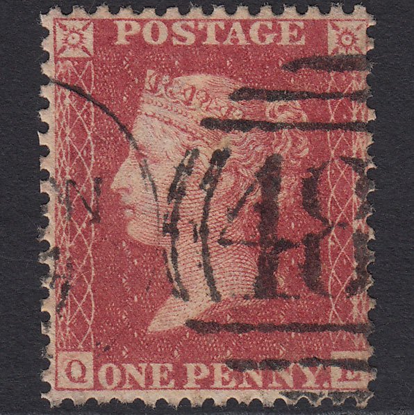 GB QV 1857 1d Rose-red (Plate 41) SG40-C10(1) QE FU Lynn 488 Well Centred