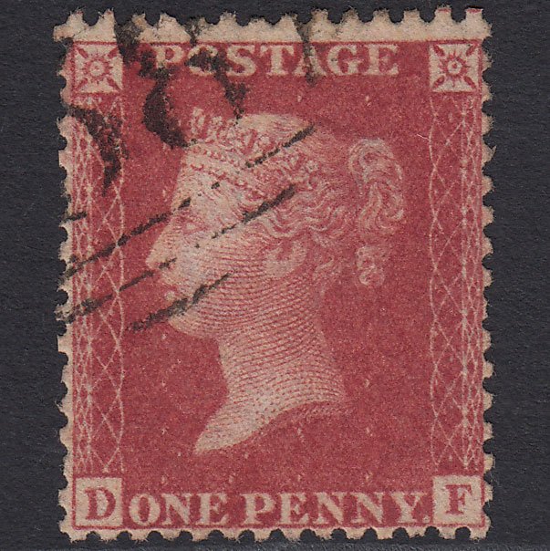 GB QV 1857 1d Deep Rose-red (Plate 42) SG41-C10(4) DF VFU Light Cancel