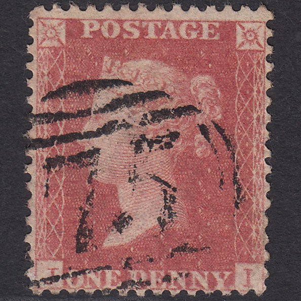 GB QV 1857 1d Pale Rose (Plate 39) SG39-C10(3) JI FU Birmingham 75