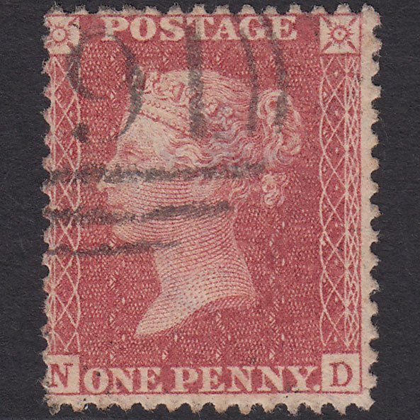 GB QV 1857 1d Rose-red (Plate 55) SG40-C10(1) ND FU Chippenham 191