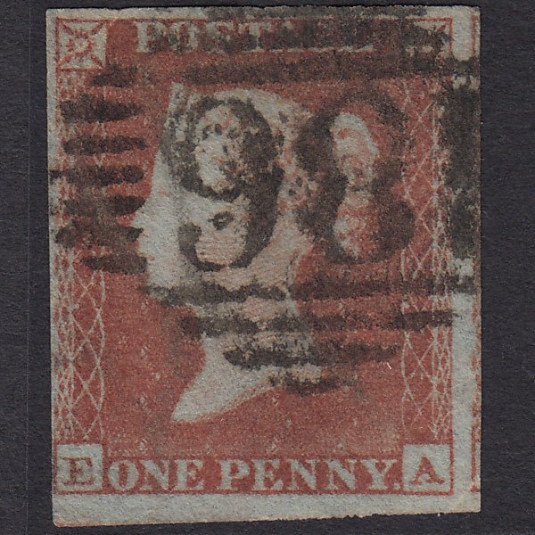 GB QV 1841 1d Red-brown (Plate 142) SG8-B2(1) EA GU 4 Margins Dublin 186