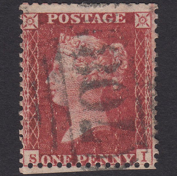 GB QV 1857 1d Deep Rose-red (Plate 34) SG41-C10(4) SI GU Shrewsbury 708