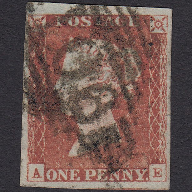GB QV 1841 1d Red-brown (Plate 68) SG8-B1(1) AE GU 4 Margins Cashel 106