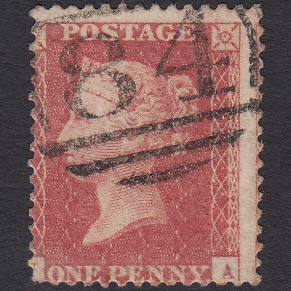 GB QV 1857 1d Rose-red SG40-C10(1) ?a FU Canterbury 84 Misperf
