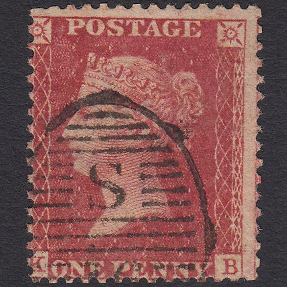 GB QV 1857 1d Rose-red (Plate 58) SG40-C10(1) KB GU London D&S S16 Misperf
