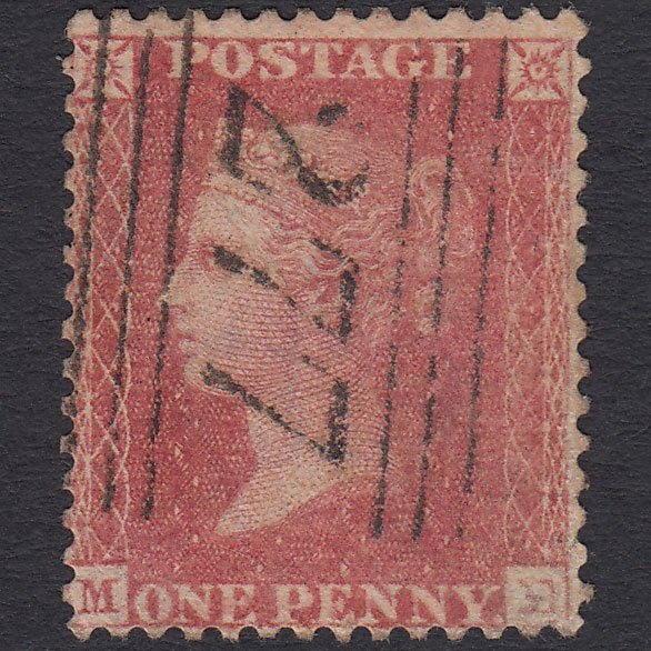 GB QV 1857 1d Pale Rose (Plate 52) SG39-C10(3) ME GU Paisley 277