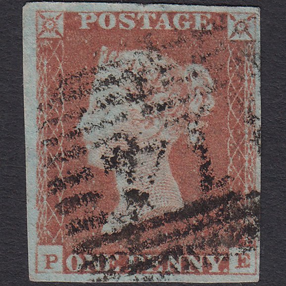 GB QV 1841 1d Very Blued (Plate 73) SG8a-B1(2) PE GU 4 Margins Dundee 114