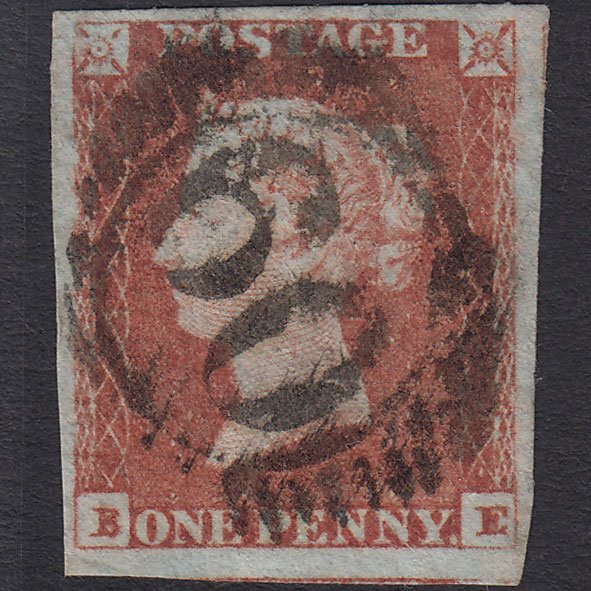 GB QV 1841 1d Red-brown (Plate 80) SG8-B1(1) BE FU 4 Margins London D&S 60