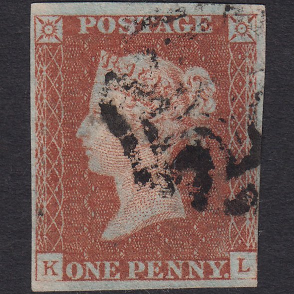 GB QV 1841 1d Red-brown (Plate 28) SG8-B1(1) GUideline KL FU nr 4M MX