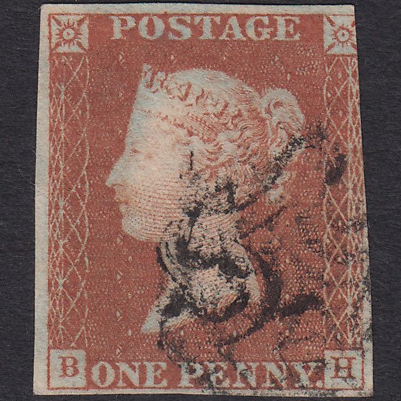 GB QV 1841 1d Red-brown (Plate 19) SG8-B1(1) BH GU 3 Margins Maltese Cross