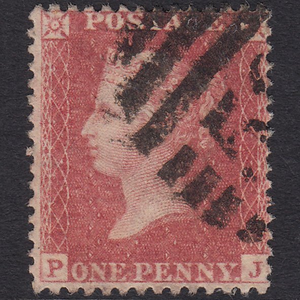 GB QV 1857 1d Pale Rose Plate R17 SG39-C10(3) PJ FU London IS Cancel