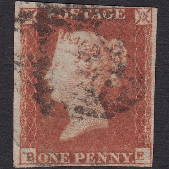 GB QV 1841 1d Red-brown (Plate 100) SG8-B1(1) BE GU 4 Margins Large Misperf