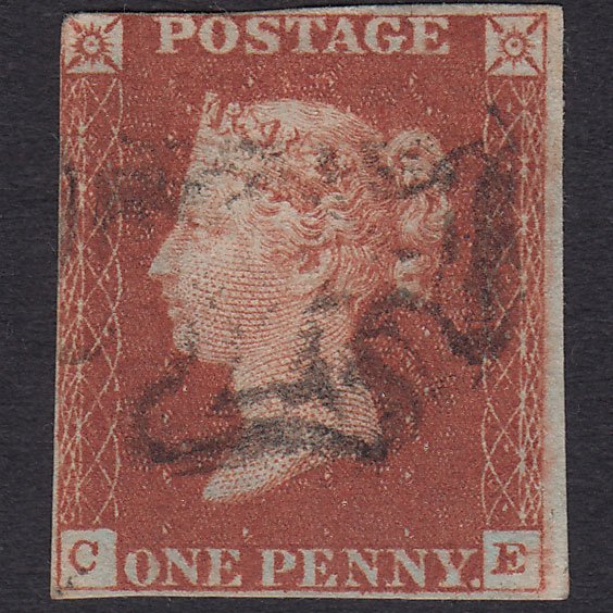 GB QV 1841 1d Red-Brown Plate 34 SG8-B1(1) CE GU Maltese Cross