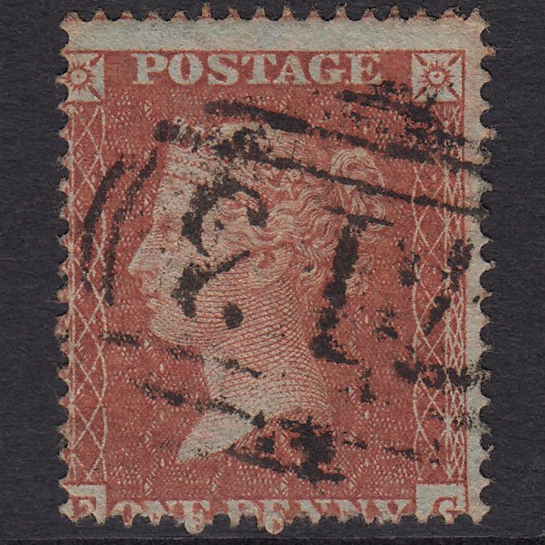 GB QV 1855 1d Red-Brown Plate 15 SG21-C4(1) FG GU Sittingbourne 713
