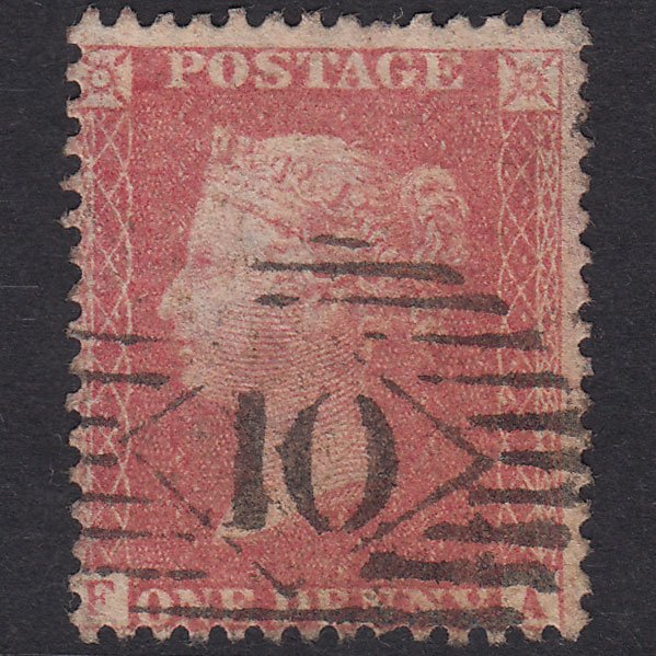 GB QV 1857 1d Pale Rose Plate 43 SG39-C10(3) FA GU London Is 10