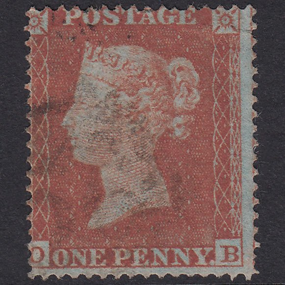 GB QV 1854 1d Red-Brown Plate 166 SG17-C1(1) OB GU Light Cancel