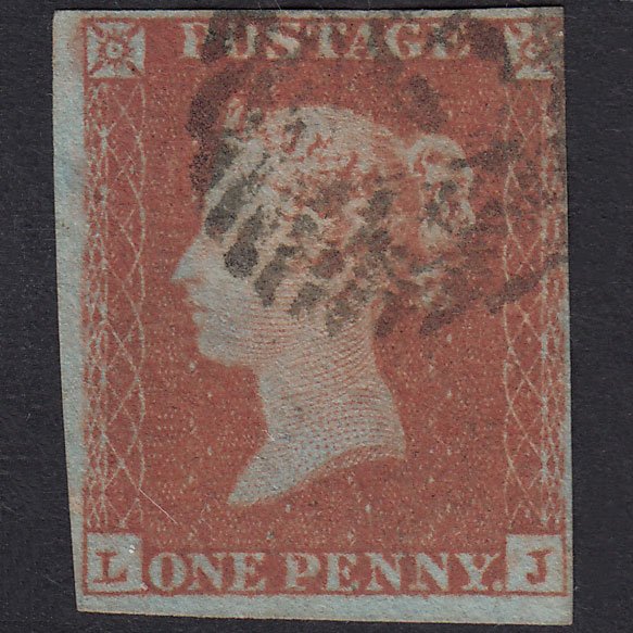 GB QV 1841 1d Red-Brown Plate 96 SG8-B1(1) LJ GU 3M London Is Cancel