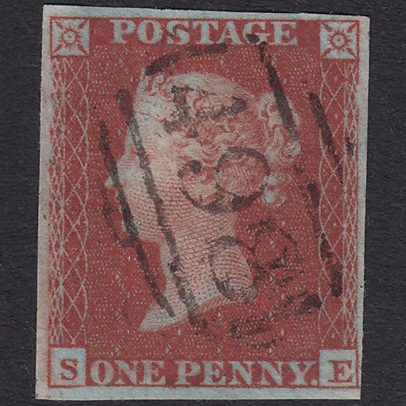 GB QV 1841 1d Red-Brown Plate 175 SG8-B2(1) SE FU 4M Manchester 498