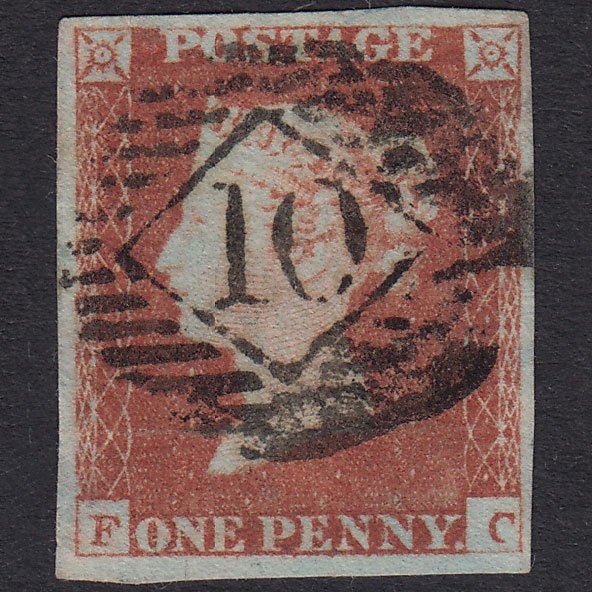 GB QV 1841 1d Plate 46 SG8-B1(1) FC GU 4M London IS 10 Burr Rub Damage