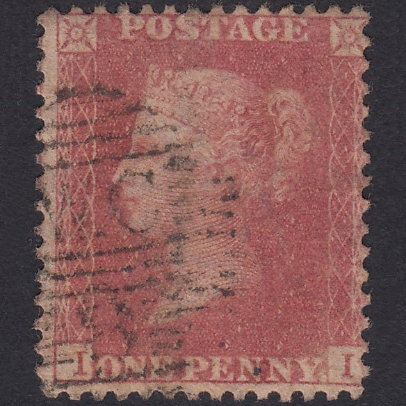 GB QV 1857 1d Pale Rose Plate 55 SG39-C10(3) II GU London D&S WC8