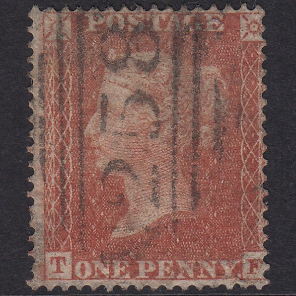 GB QV 1855 1d Red-Brown Plate 8 SG21-C4(1) TF GU Dover 258