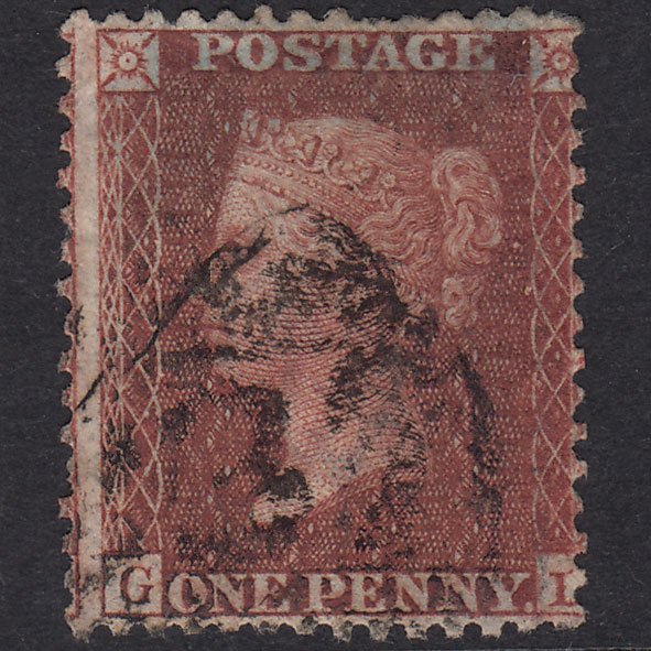 GB QV 1856 1d Plum Plate 36 SG31-C8(3) GL GU Misperf