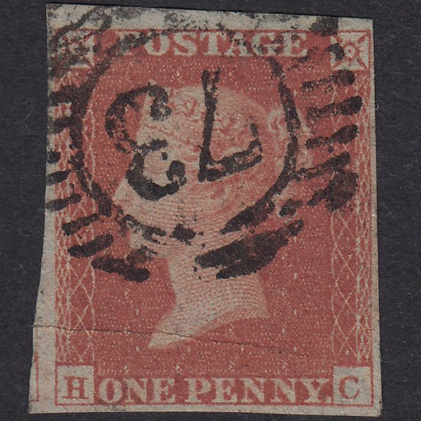 GB QV 1841 1d Red-Brown Plate 172 SG8-B2(1) HC PU 4 Margins London D&S 73