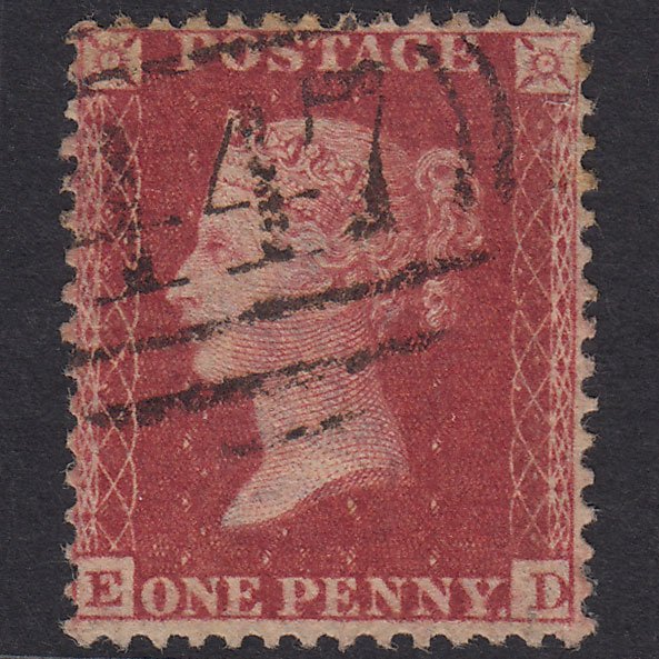GB QV 1857 1d Rose-Red Plate 60 SG40-C10(1) ED FU Leeds 447