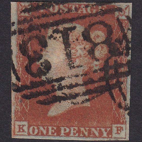 GB QV 1841 1d Red-Brown Plate 46 SG8-B1(1)-BS35 KF FU 4M Trowbridge 813