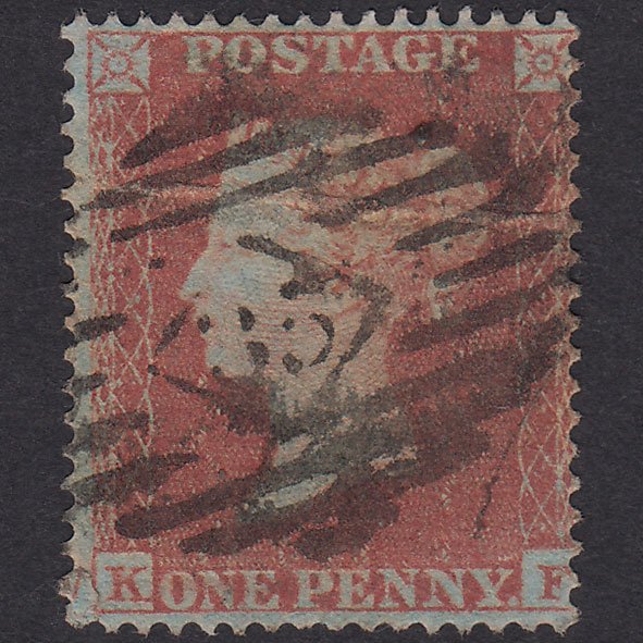 GB QV 1854 1d Red-Brown Plate 183 SG17-C1(1) KF PU Light Cancel 35